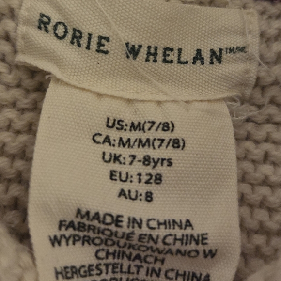 Rorie Whelan Boys 7-8 Cardigan Sweater Fair Isle Shawl Collar Knit Cotton - Picture 2 of 6